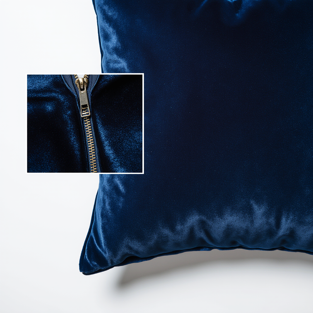 Decorative Throw Pillow - Velvet Blue - Image 4