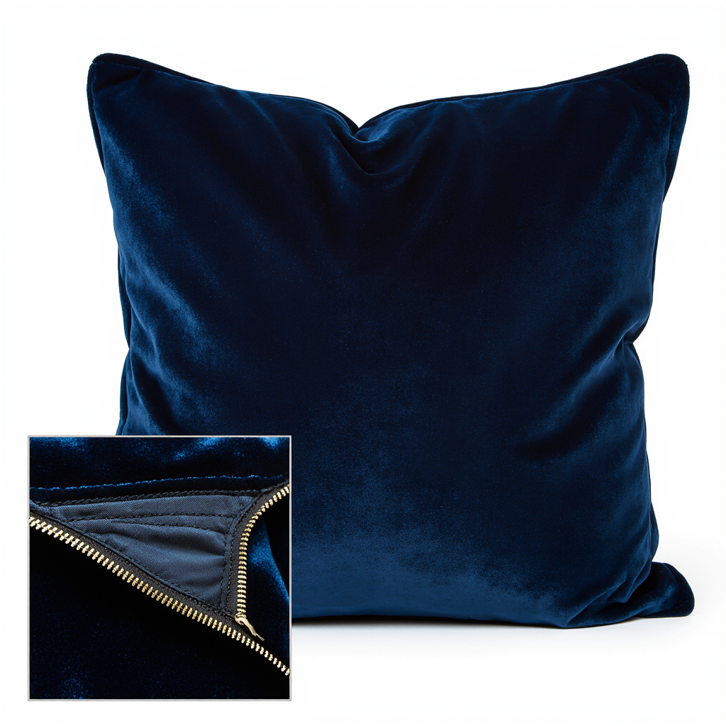 Decorative Throw Pillow - Velvet Blue - Image 2