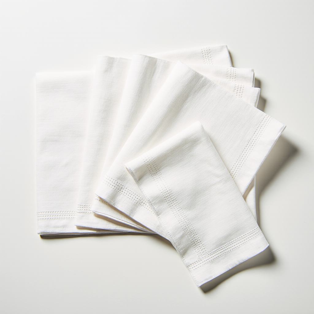 Cloth Napkin Set - White - Image 4
