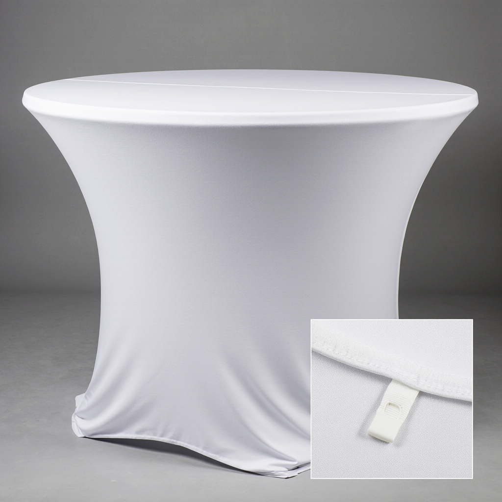 Table Skirt - White Polyester - Image 2