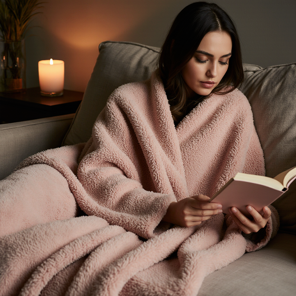 Premium Fleece Throw - Dusty Rose - Image 3