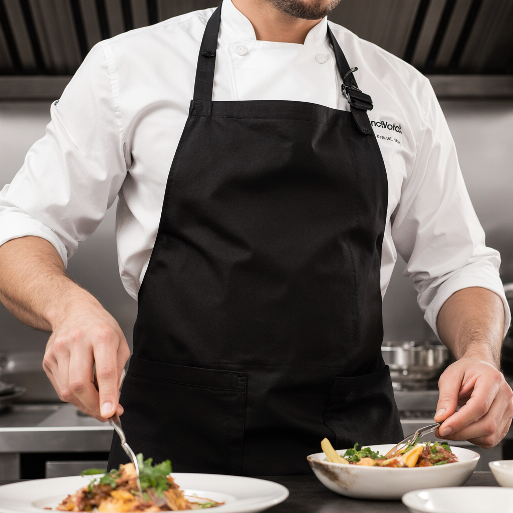 Chef Bib Apron - Black - Image 3