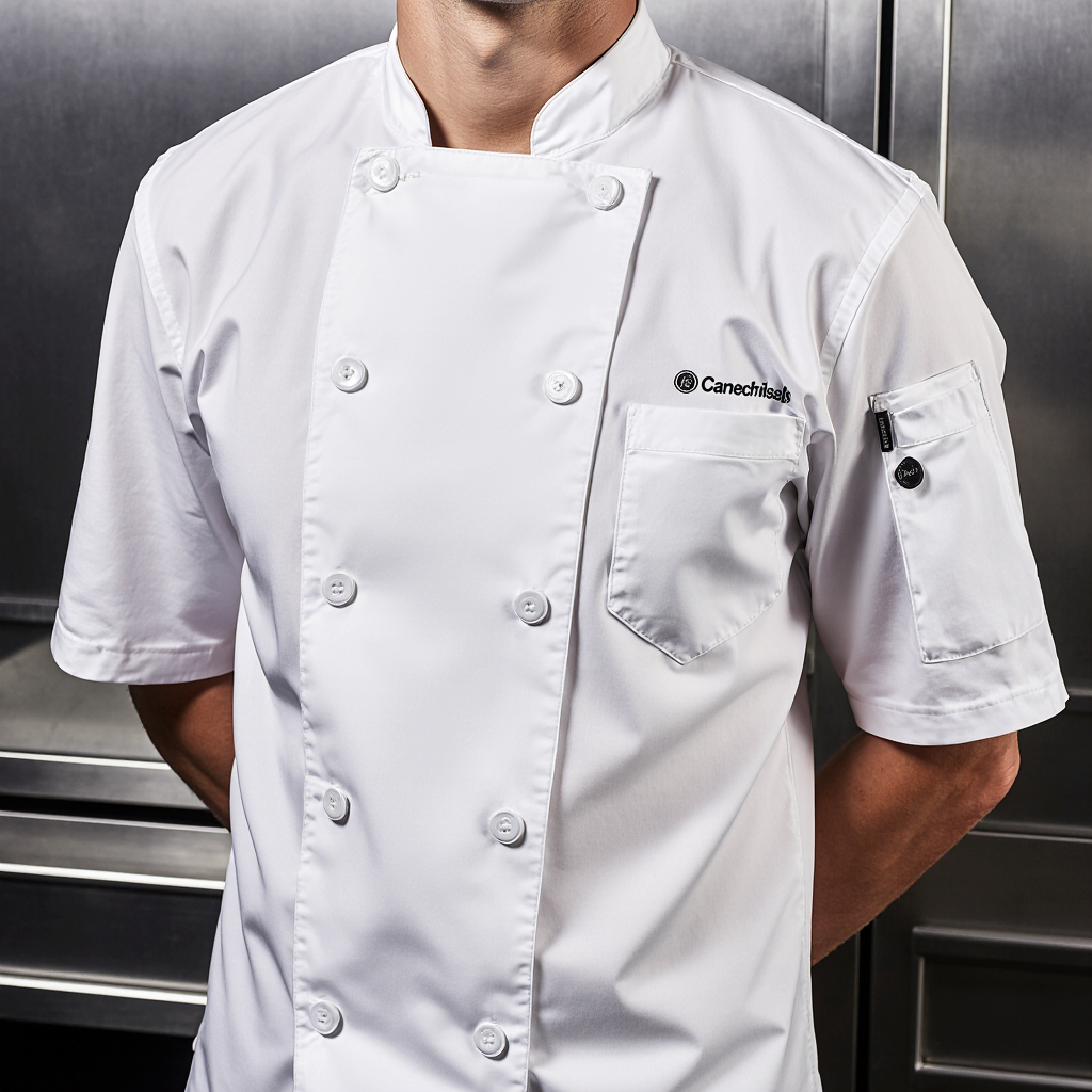 Chef Jacket - White Double Breasted - Image 4