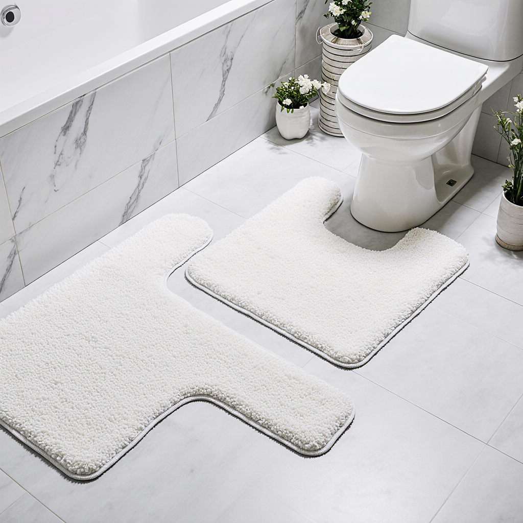 Cotton Bath Mat Set - White - Image 3