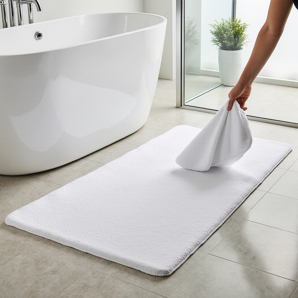 Memory Foam Bath Mat - White - Image 2