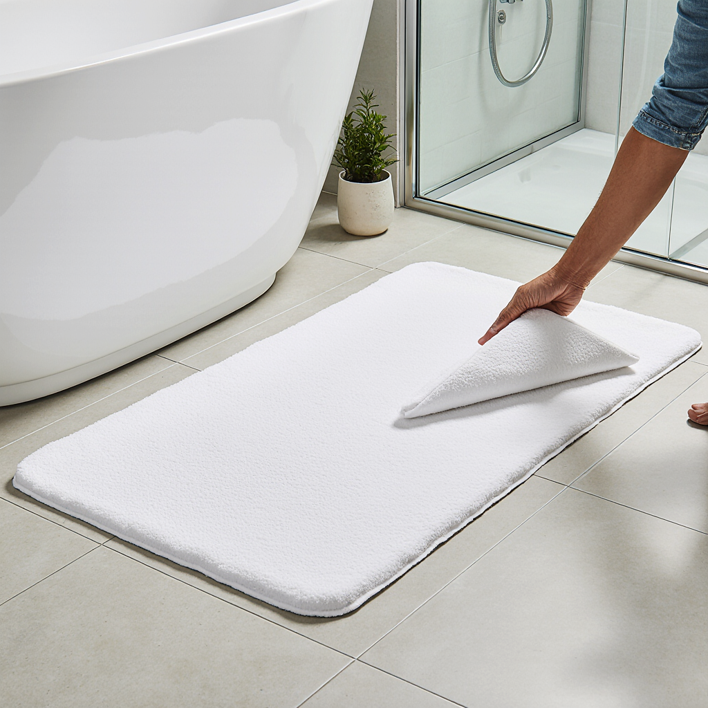 Memory Foam Bath Mat - White - Image 4